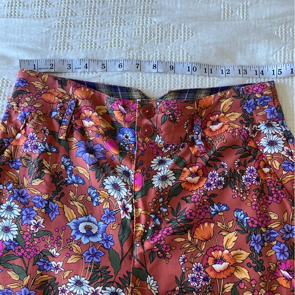 ATHROPOLOGIE MAEVE Flower Power High Rise Cropped Cotton Blend Pant Size 8 - Picture 10 of 15